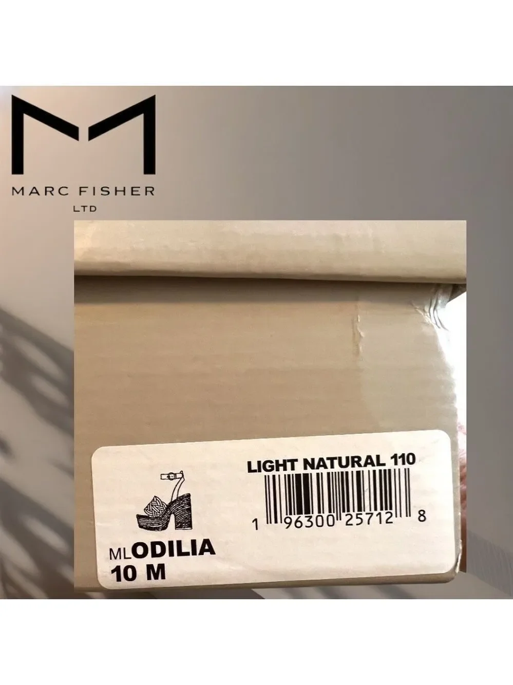 MARC FISHER Odilia Leather Upper Jute-Wrapped Platform Espadrille Wedge Sandals